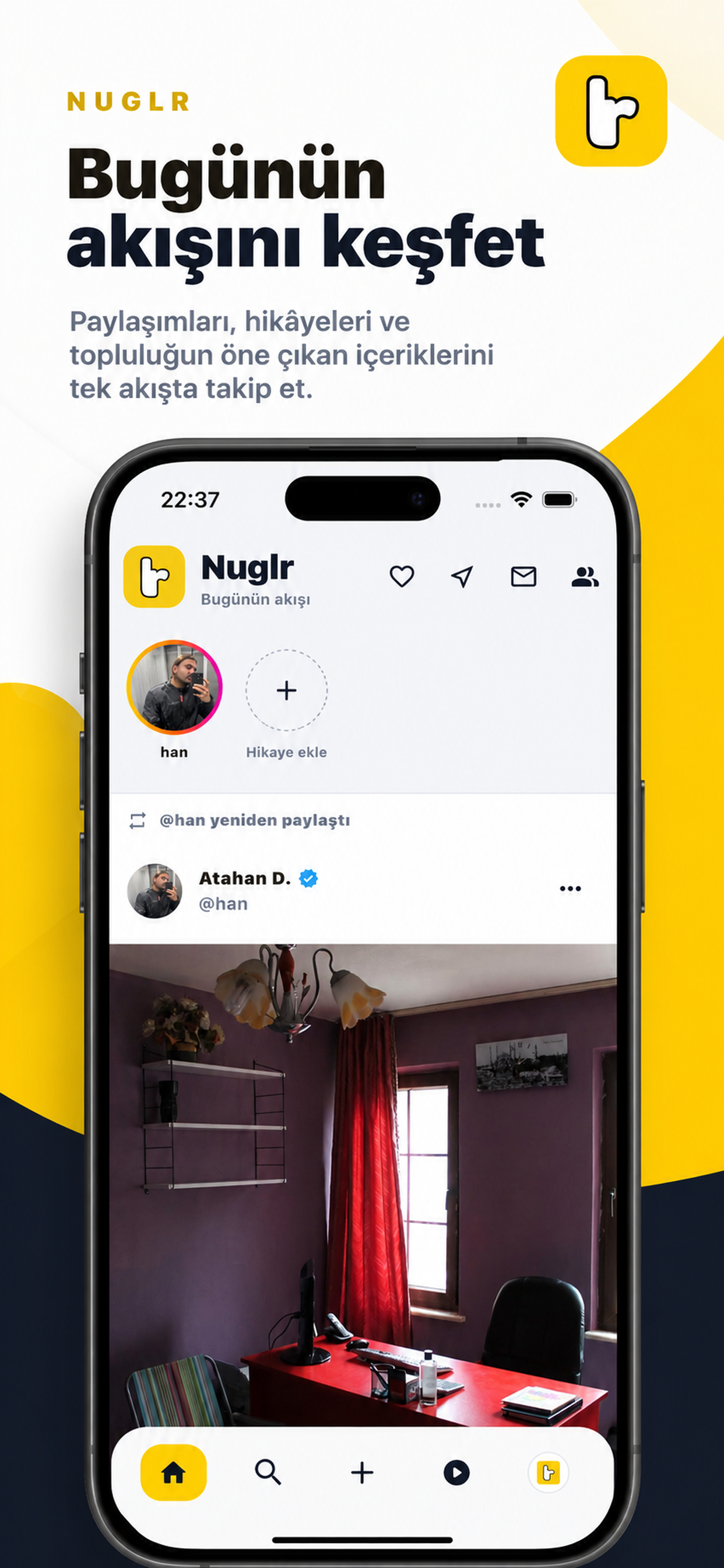 Nuglr ana akış ekranı
